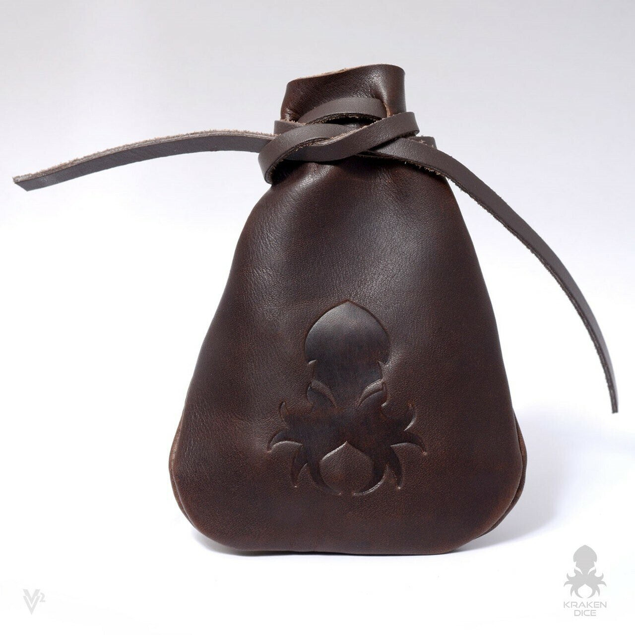 Small Brown Leather Dice Bag
